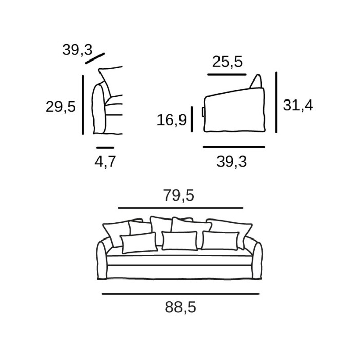 Cannes 5 seats sofa