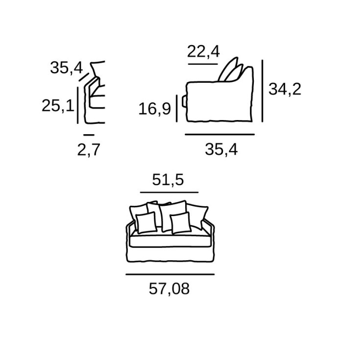 Cap Ferret 2 seats sofa