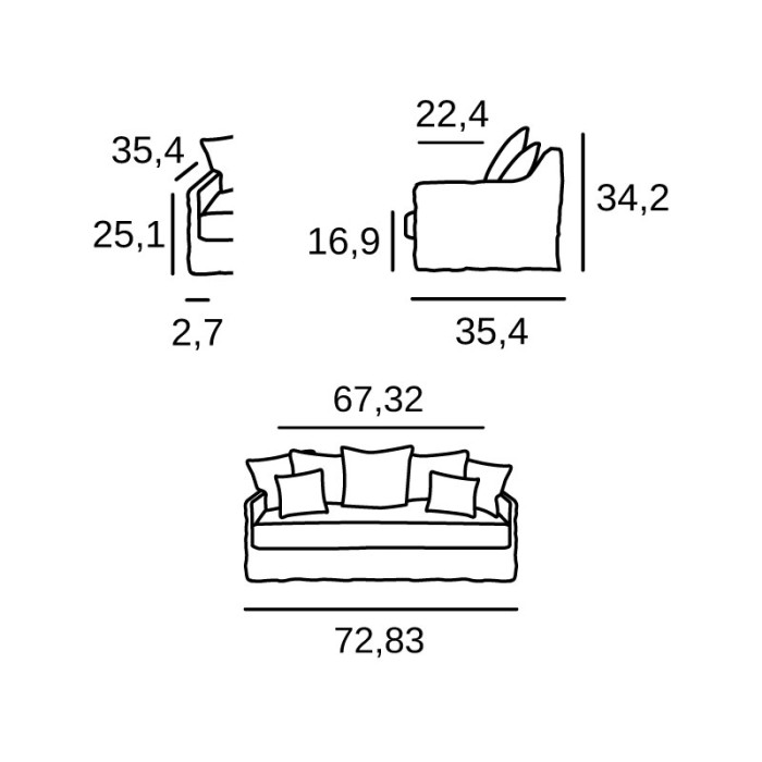 Cap Ferret 4 seats sofa