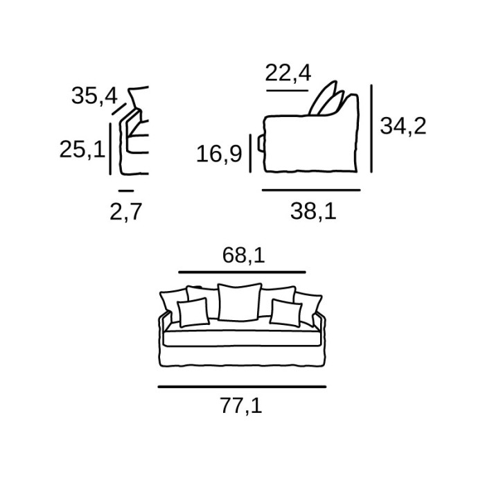 Cassis 4 seats sofa bed