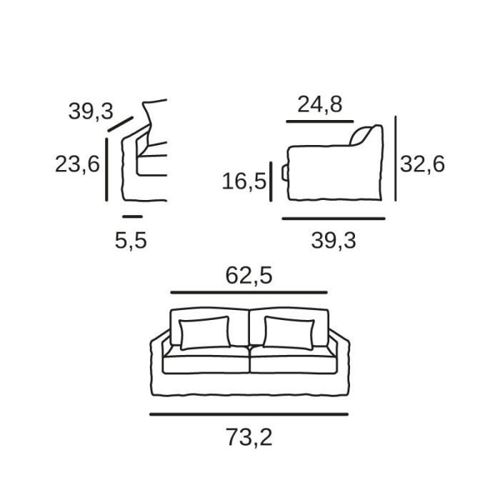 Monaco 2 seats sofa