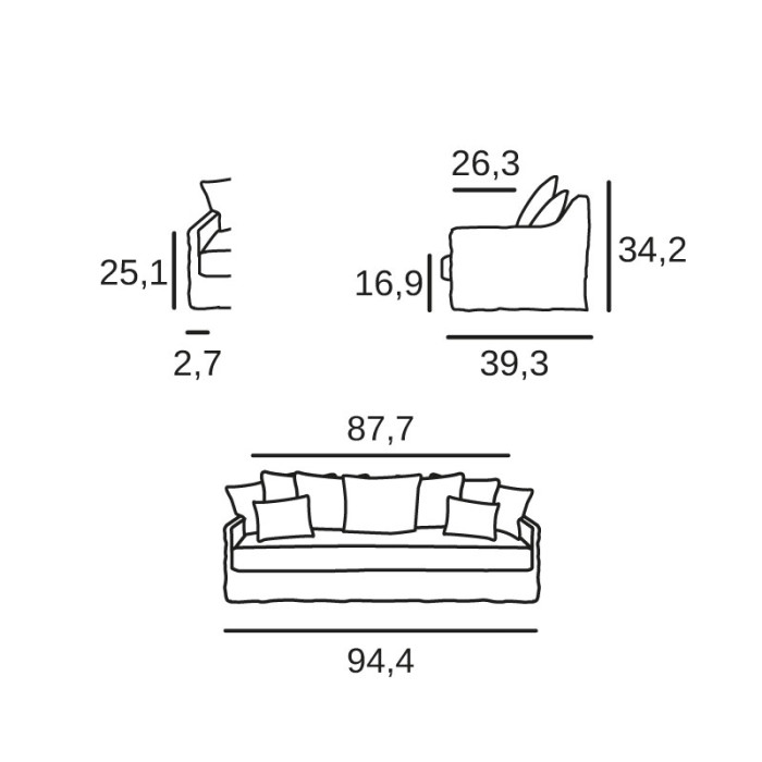 Saint Martin 6 seats sofa